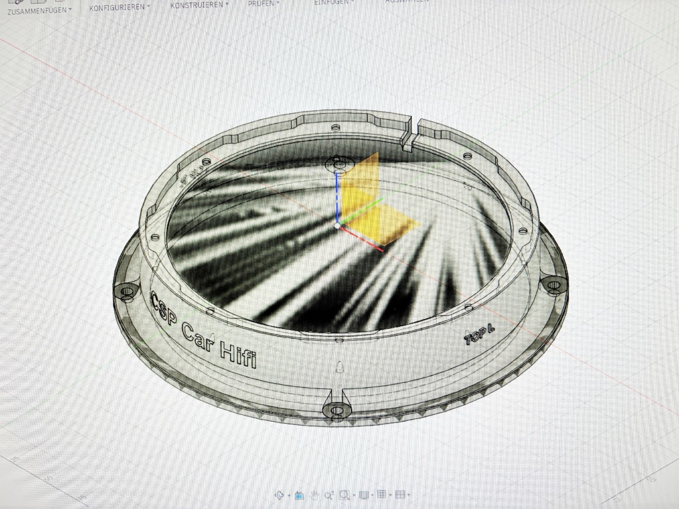CAD-Modell eines CSP-Lautsprecherrings für den Soundsystem-Einbau